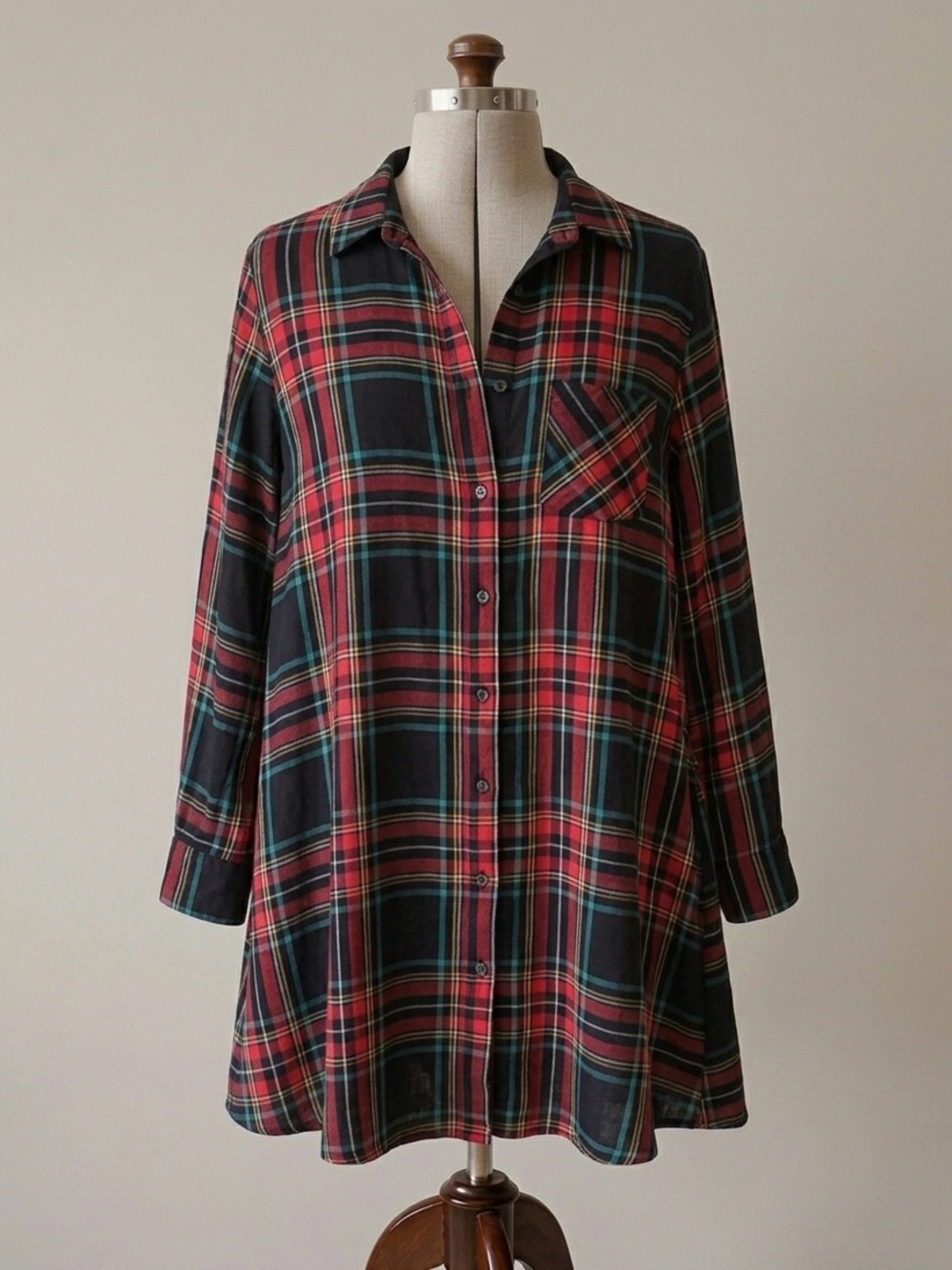 Old Navy Red and Black Plaid Mini Dress